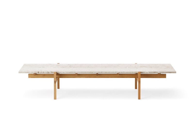 Karimoku Case N-CT01 coffee table, 48,5 x 150 cm, lacquered oak - marble, extra image