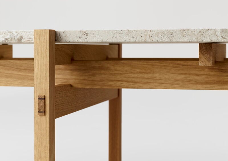 Karimoku Case N-CT01 coffee table, 48,5 x 150 cm, lacquered oak - marble, extra image