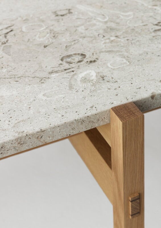 Karimoku Case N-CT01 coffee table, 48,5 x 150 cm, lacquered oak - marble, extra image