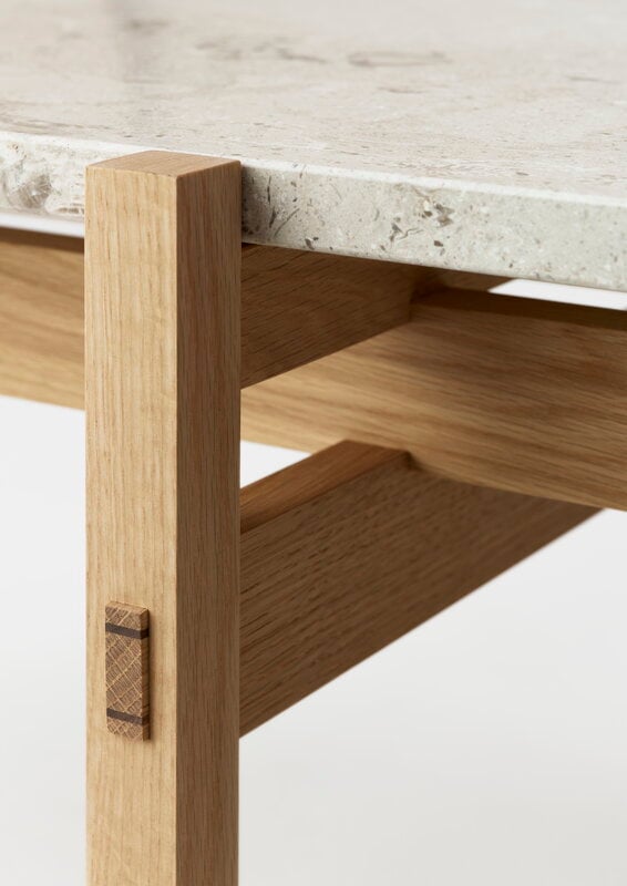 Karimoku Case N-CT01 coffee table, 48,5 x 150 cm, lacquered oak - marble, extra image