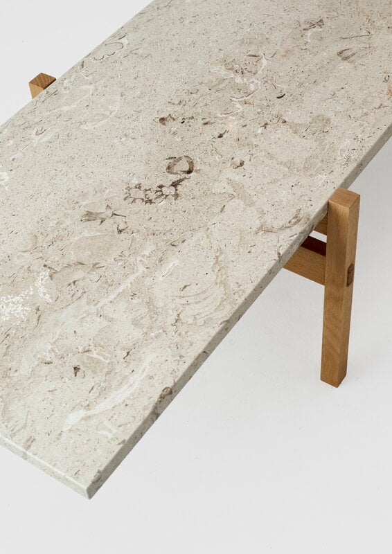 Karimoku Case N-CT01 coffee table, 48,5 x 150 cm, lacquered oak - marble, extra image