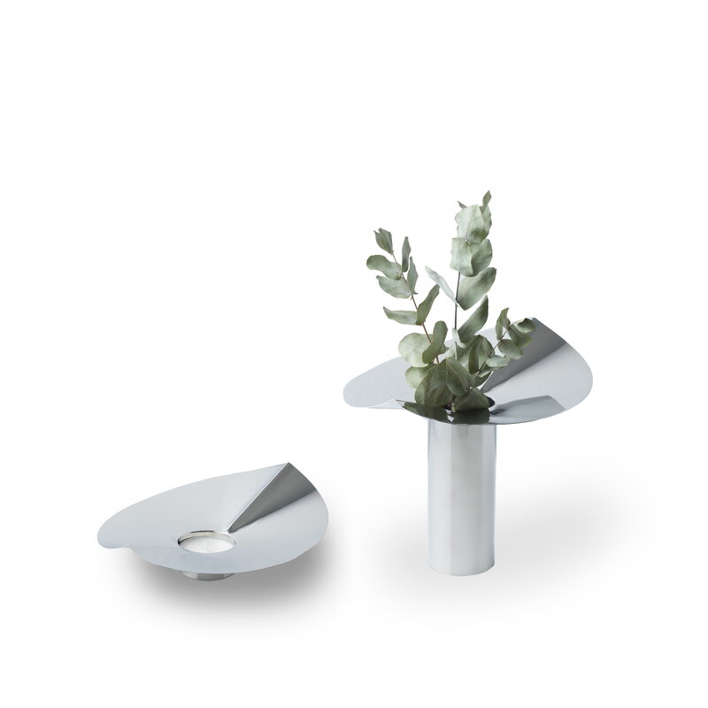 Klong Löw candelabro/jarrón, acero, imagen extra