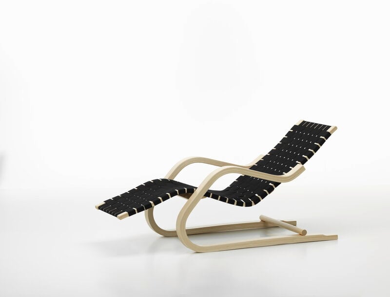 Artek Aalto lounge chair 43, birch - black webbing, extra image