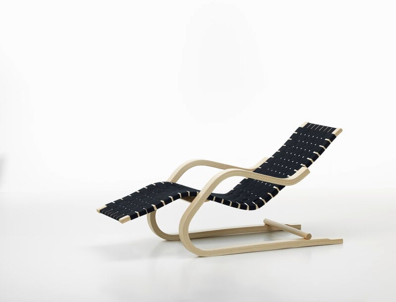 Artek Aalto lounge chair 43, birch - black/blue webbing, extra image