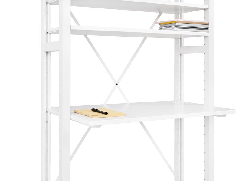 Lundia Classic shelf with working space, white | Finnish Design Shop