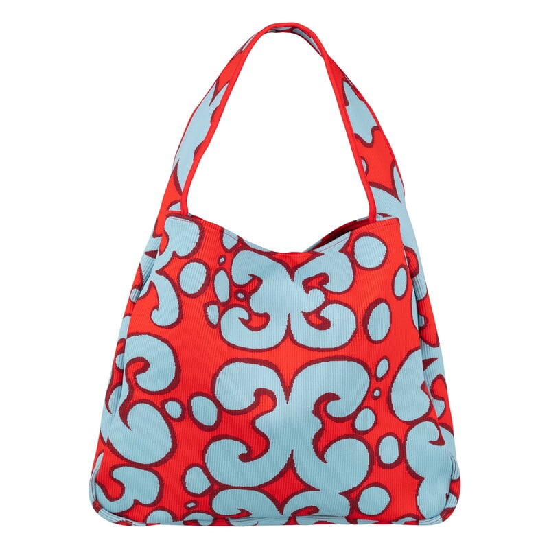 Marimekko Knitted Bag Large Keidas Schultertasche, hellblau - rot, extrabild