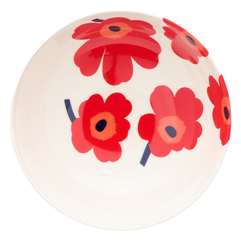Marimekko Oiva - Unikko kulho, 1,3 L, valkoinen - punainen - sininen, näkymä 3