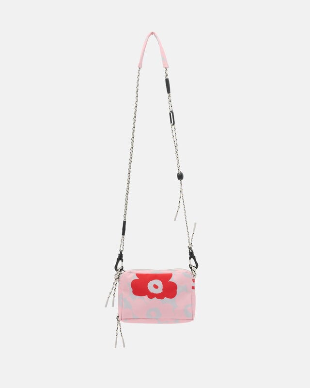 Marimekko Iloisa Mini Unikko Kioski shoulder bag, light pink - grey - red, view 4