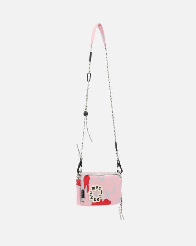 Marimekko Iloisa Mini Unikko Kioski shoulder bag, light pink - grey - red, view 2