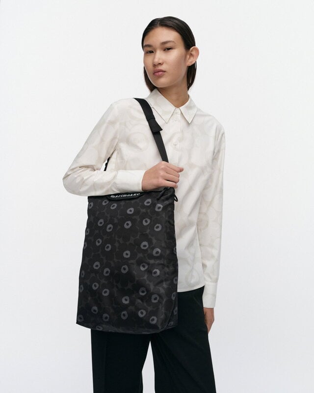 Marimekko Neat Crossbody Unikko shoulder bag, M, black - dark grey, view 3