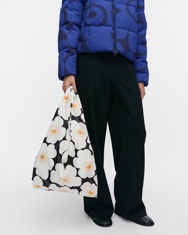 Marimekko Smartbag borsa Unikko, bianco sporco - nero - arancione, vista 3