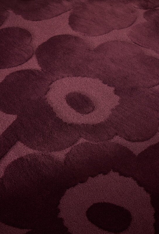 Marimekko Unikko matto, burgundi, tuotteen lisäkuva