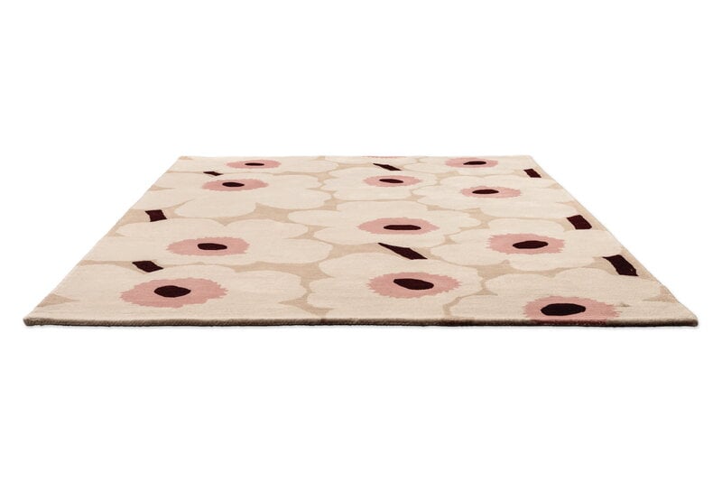 Marimekko Unikko matto, beige - pink, tuotteen lisäkuva