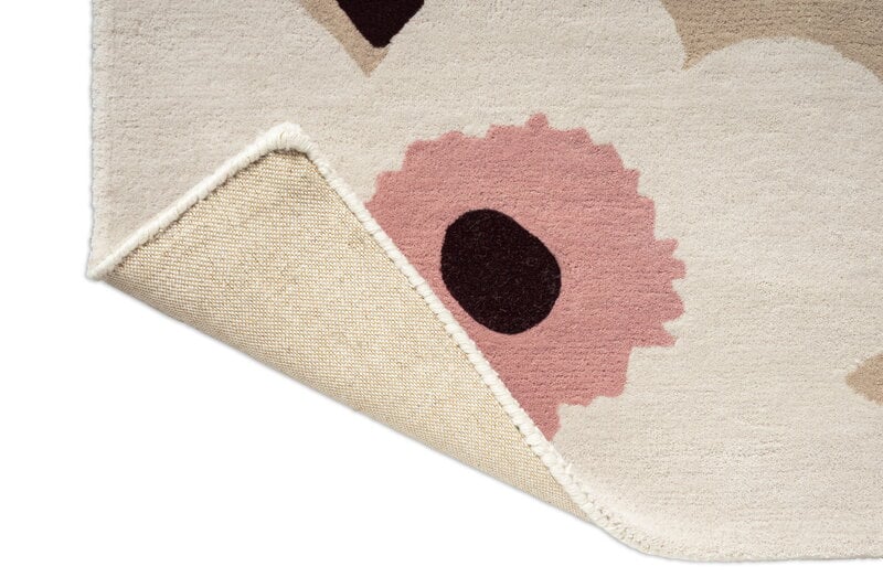 Marimekko Unikko matto, beige - pink, tuotteen lisäkuva