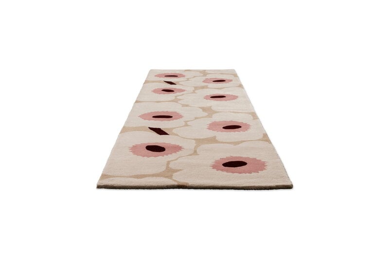 Marimekko Unikko käytävämatto, beige - pink, tuotteen lisäkuva