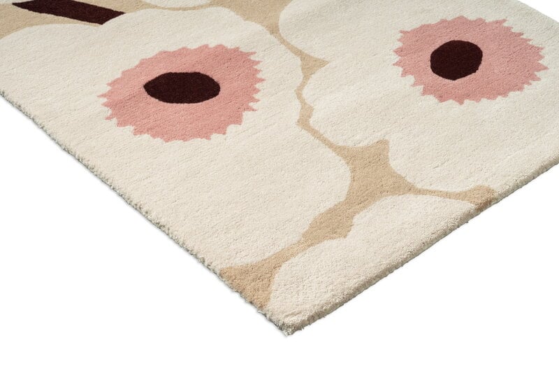 Marimekko Unikko käytävämatto, beige - pink, tuotteen lisäkuva