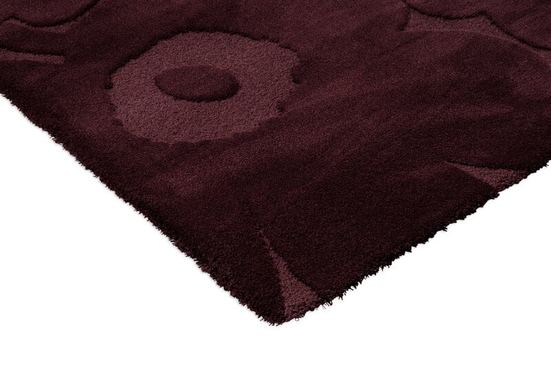Marimekko Unikko matto, burgundi, tuotteen lisäkuva