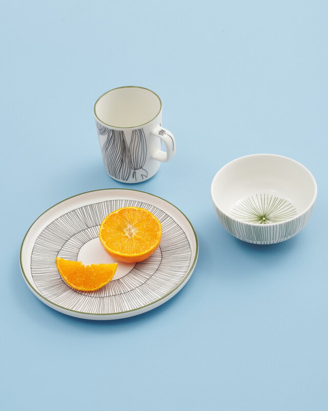 Marimekko Oiva - Kukat Puhkeavat bol, 0,3 L, blanc - vert forêt, image extra