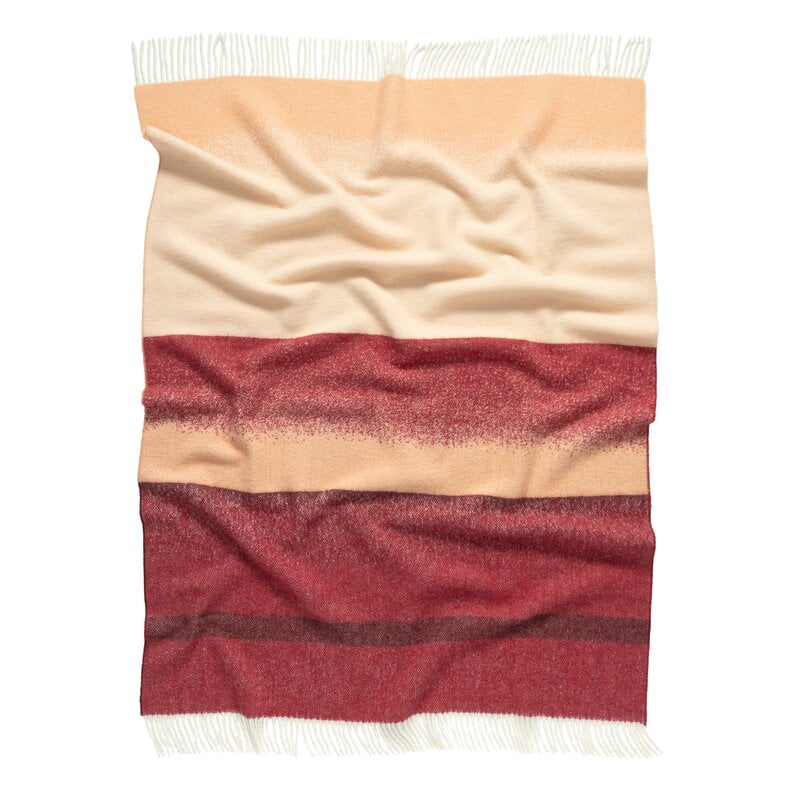 Marimekko Sel?nne throw, 130 x 170 cm, burgundy - off-white - peach, extra image