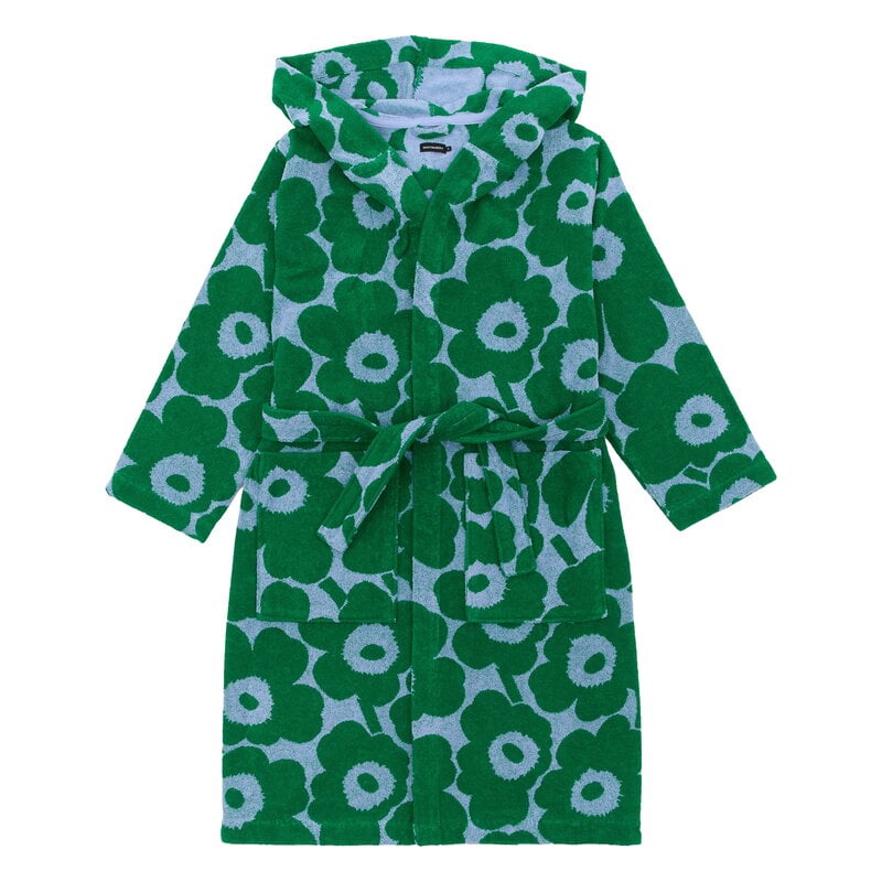 Marimekko Pieni Unikko bathrobe, light blue - green, extra image