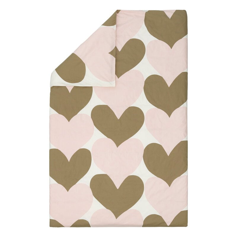 Marimekko Sydämet parure de couette, 150 x 210 cm, blanc - sable - rose, image extra