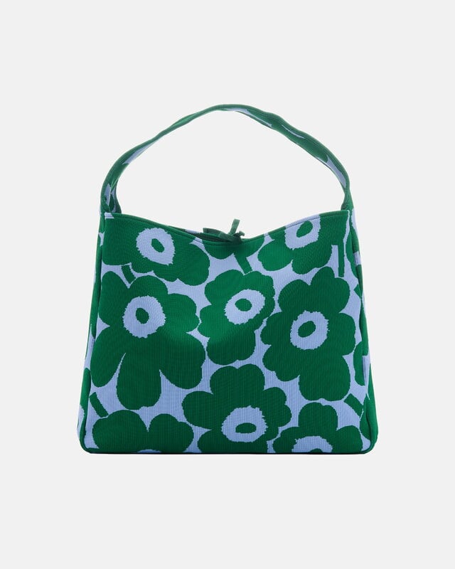 Marimekko Knitted Bag Large Unikko bag, dark green - blue, extra image