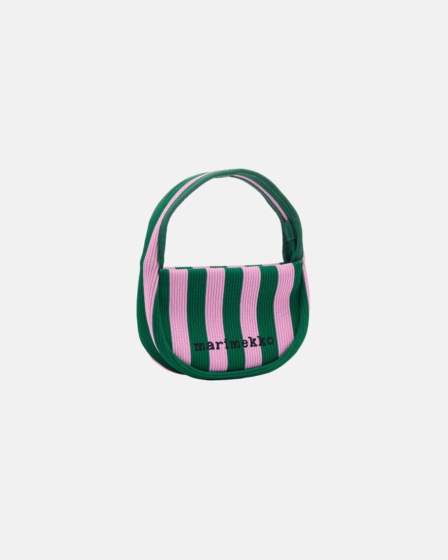 Marimekko Knitted Mini Handbag Merirosvo käsilaukku, pinkki - tummanvihreä, tuotteen lisäkuva