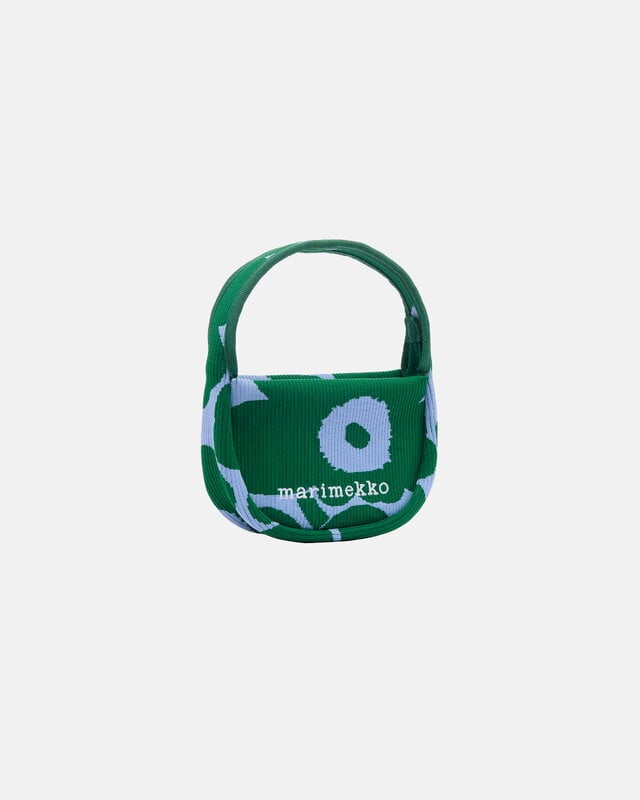 Marimekko Knitted Mini Handbag Unikko, dark green - blue, extra image