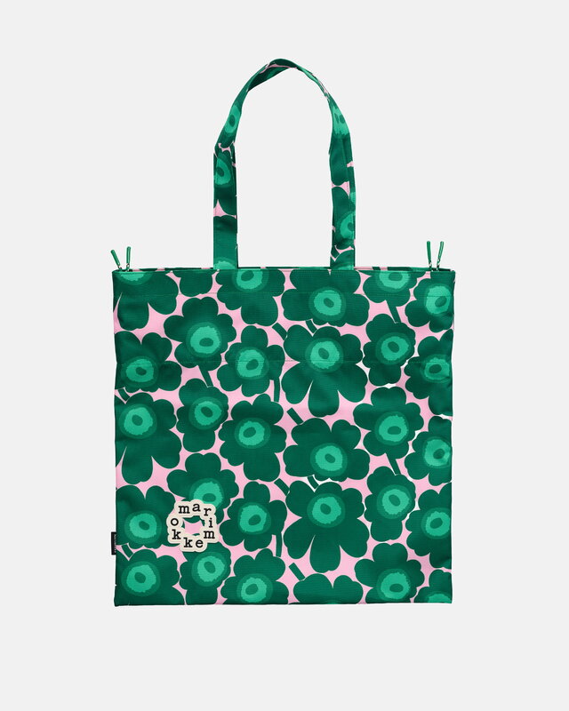 Marimekko Metka Mini Unikko Kioski olkalaukku, tummanvihreä - pinkki - vihreä, tuotteen lisäkuva