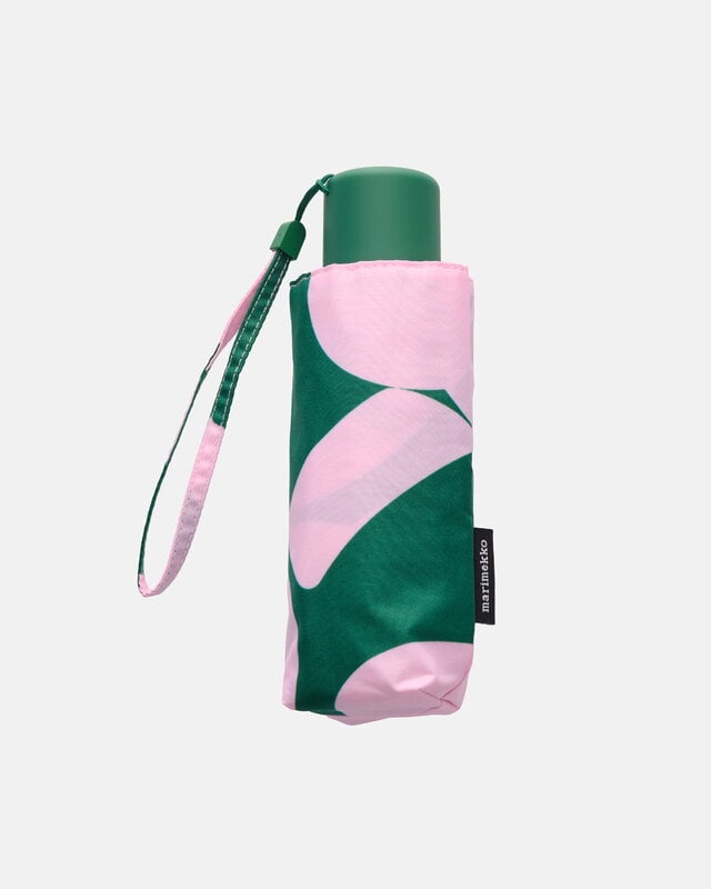 Marimekko Mini Manual Pieni Unikko Regenschirm, pink - dunkelgrün, extrabild