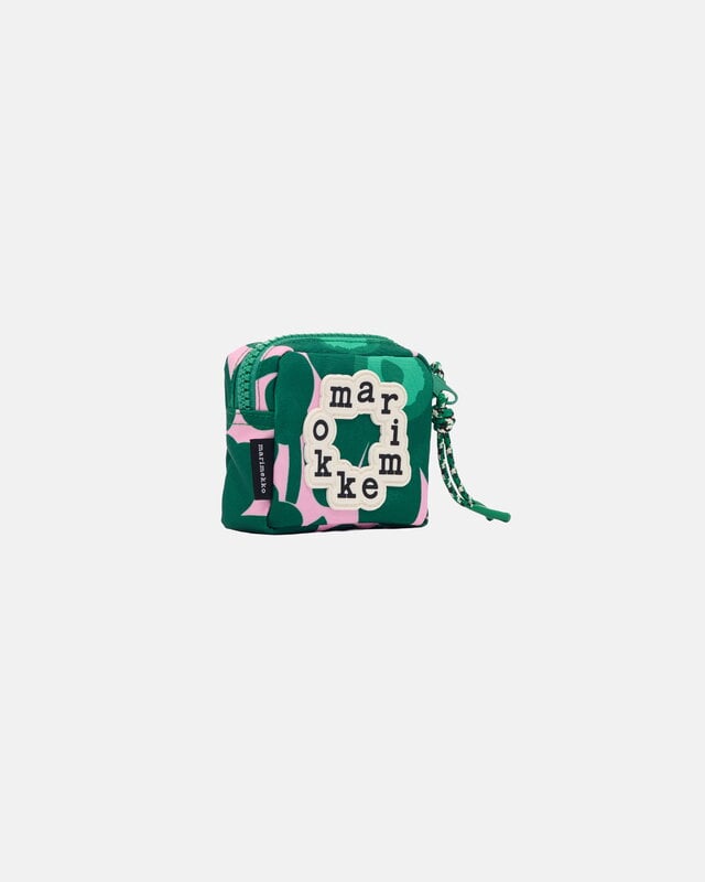 Marimekko Niekka Mini Unikko pussukka, tummanvihreä - pinkki - vihreä, tuotteen lisäkuva