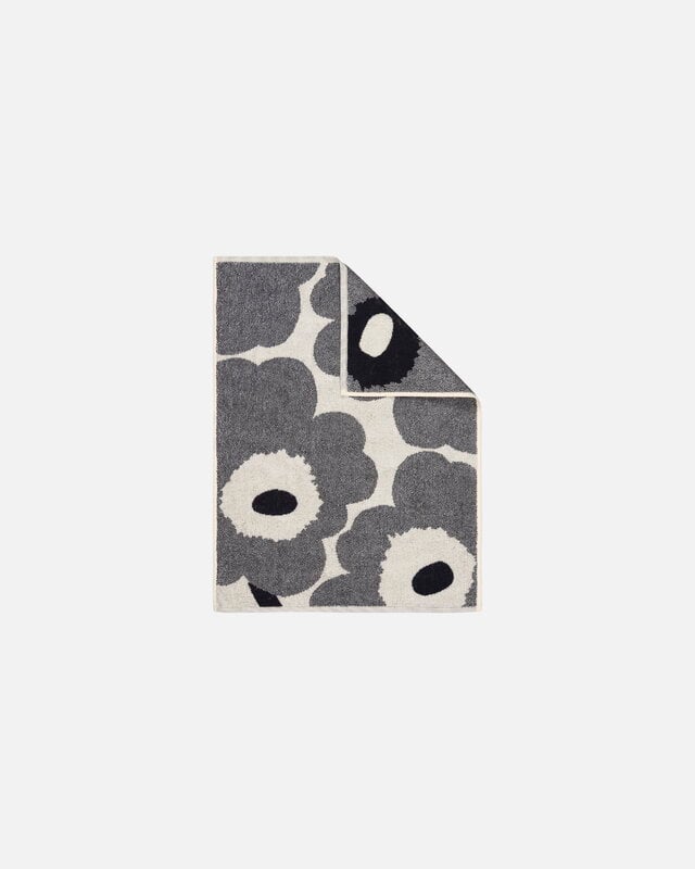 Marimekko Unikko asciugamano per le mani, 50 x 70 cm, bianco sporco - mirtillo, vista 2