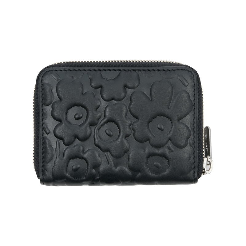 Marimekko Card wallet Unikko lompakko, musta nahka, näkymä 2