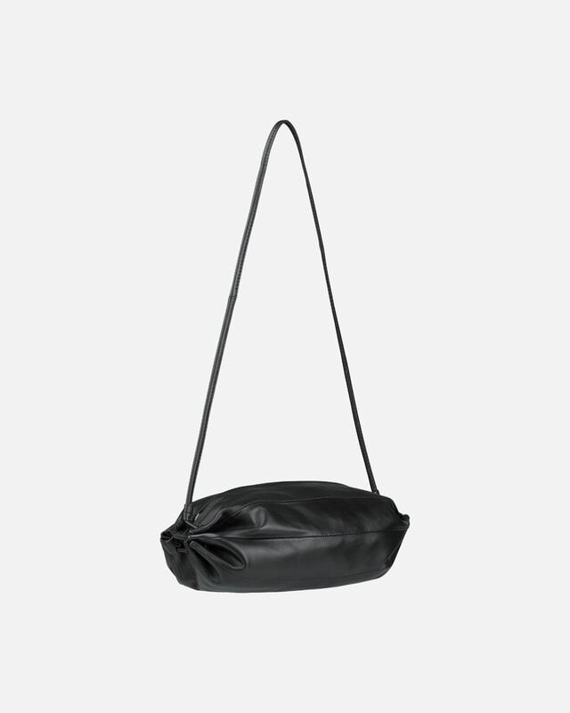 Marimekko Karla olkalaukku, musta nahka, näkymä 3
