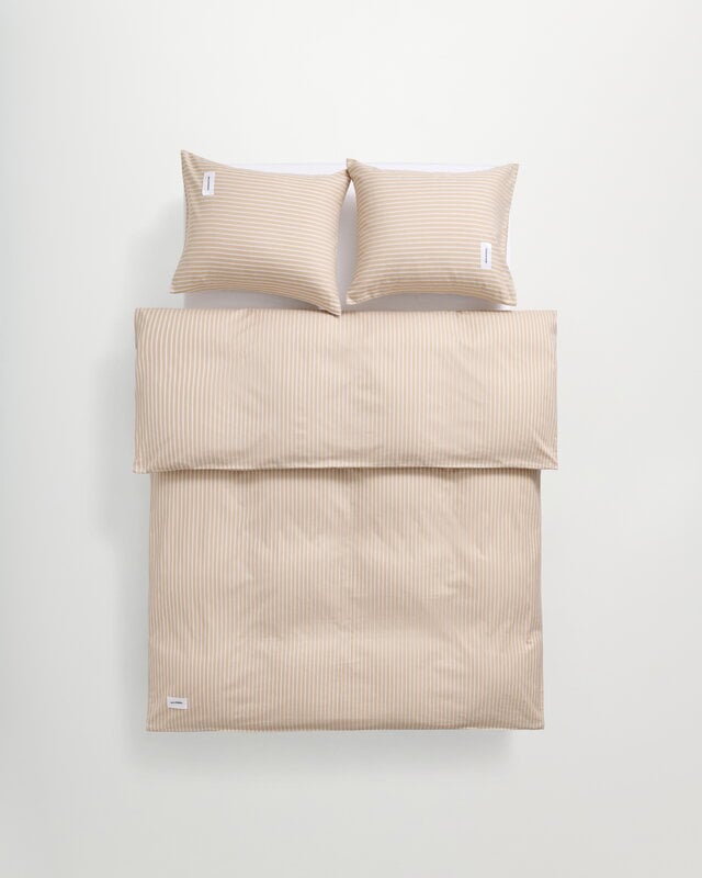 Magniberg Wall Street Oxford duvet cover, striped medium beige, view 3