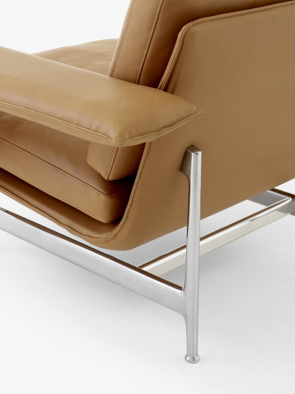 &Tradition Meantime AV29 sillón lounge, aluminio pulido - cuero Noble coñac, imagen extra