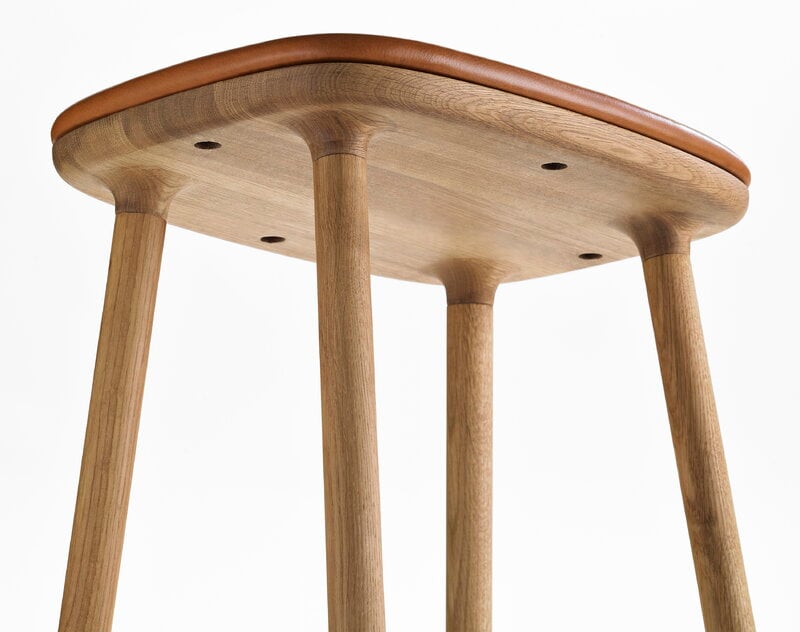 Møbel Copenhagen Cuba Barhocker, 77 cm, Eiche geölt - Cognacleder, extrabild