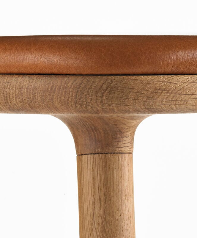 Møbel Copenhagen Cuba Barhocker, 77 cm, Eiche geölt - Cognacleder, extrabild
