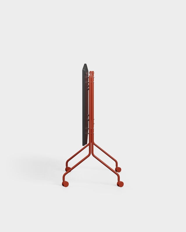 Pedestal Moon Rollin' TV stand, burnin red, view 3