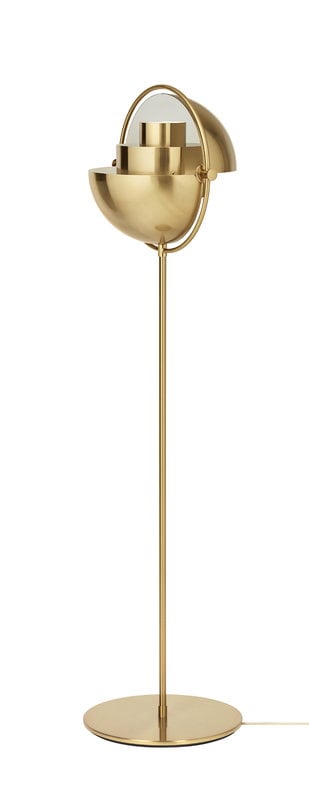 Gubi Multi Lite Floor Lamp Brass, Polished Brass Floor Lamp With Built In Table