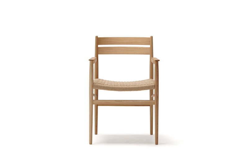 Karimoku Case N-DC04 dining armchair, lacquered oak - natural paper cord, extra image