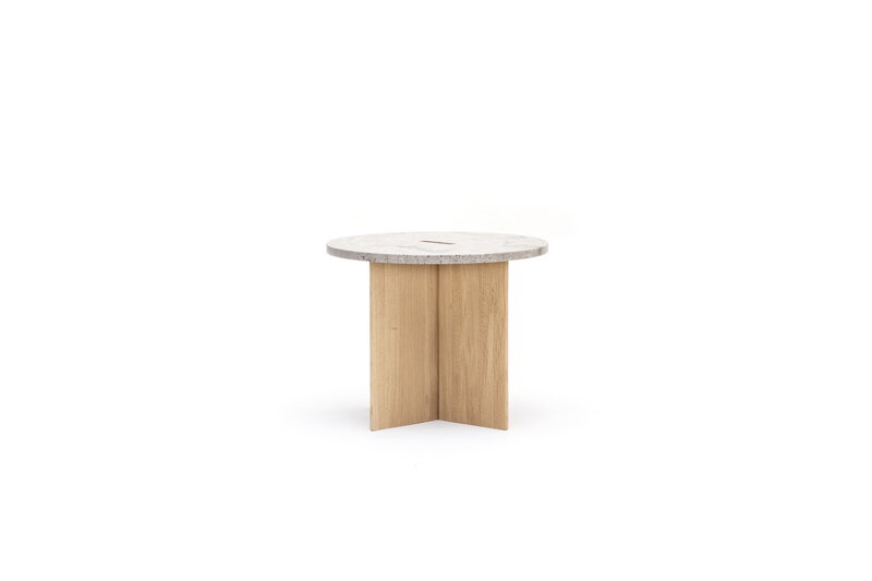 Karimoku Case N-ST01 side table, 50 x 50 cm, lacquered oak - marble, extra image