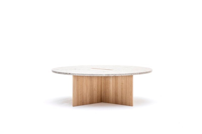 Karimoku Case N-ST01 table basse, 100 x 100 cm, chêne laqué - marbre, image extra