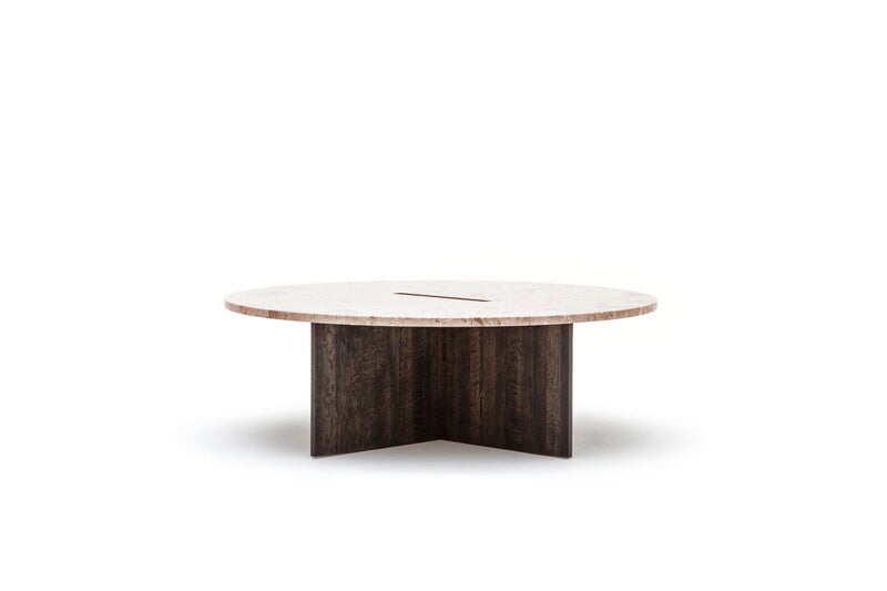 Karimoku Case N-ST01 Loungetisch, 100 x 100 cm, geräucherte Eiche - Marmor, extrabild