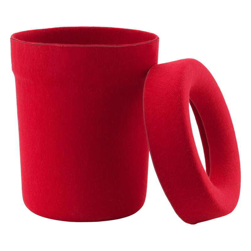 Normann Copenhagen Hide office bin, bright red, extra image