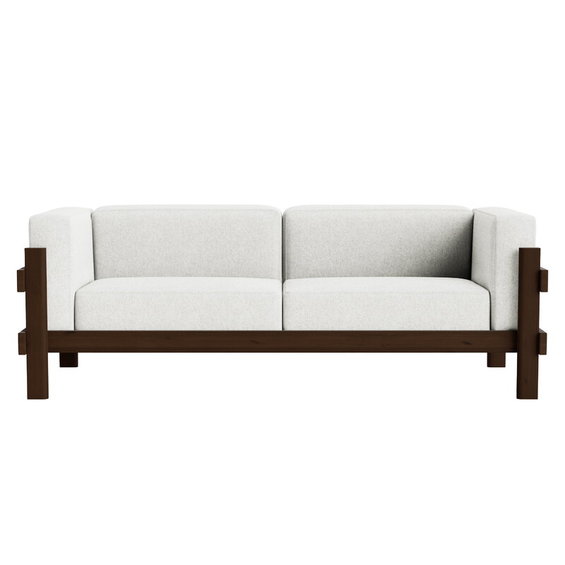 Normann Copenhagen Kube sofa, 3-seater, dark brown - Hallingdal 110 light grey, extra image