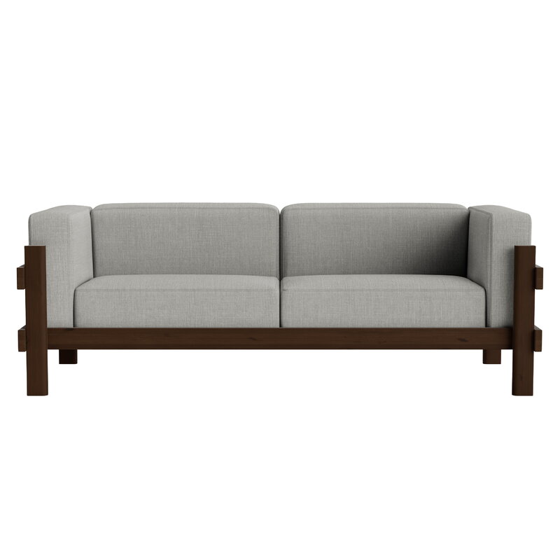 Normann Copenhagen Kube Sofa, 3-Sitzer, dunkelbraun - Remix 133 grau, extrabild