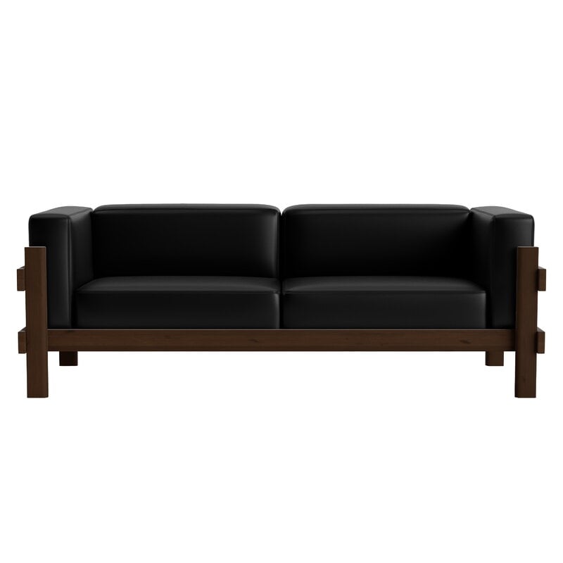 Normann Copenhagen Kube Sofa, 3-Sitzer, dunkelbraun - Ultra 41599 schwarzes Leder, extrabild