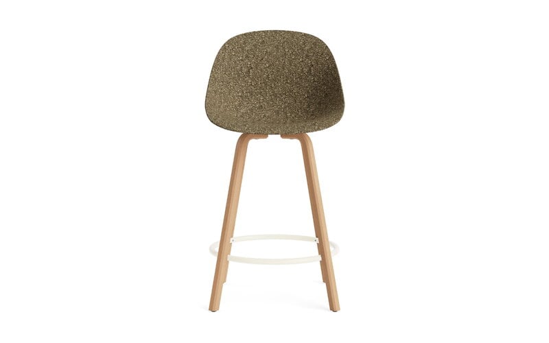 Normann Copenhagen Chaise de bar Mat, 65 cm, hêtre - acier crème - algue, image extra