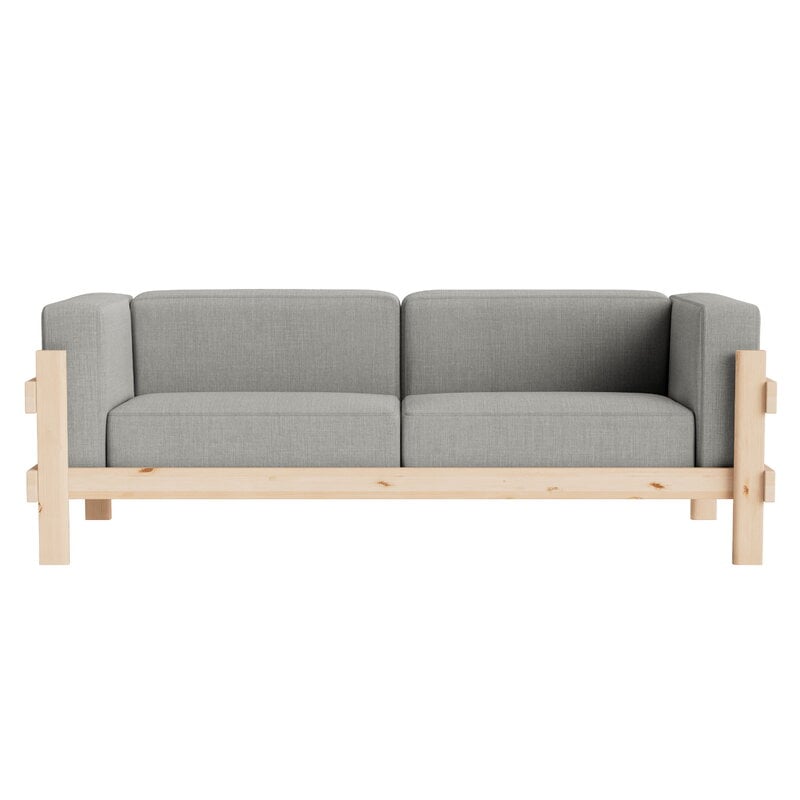 Normann Copenhagen Kube Sofa, 3-Sitzer, Kiefer - Remix 133 grau, extrabild